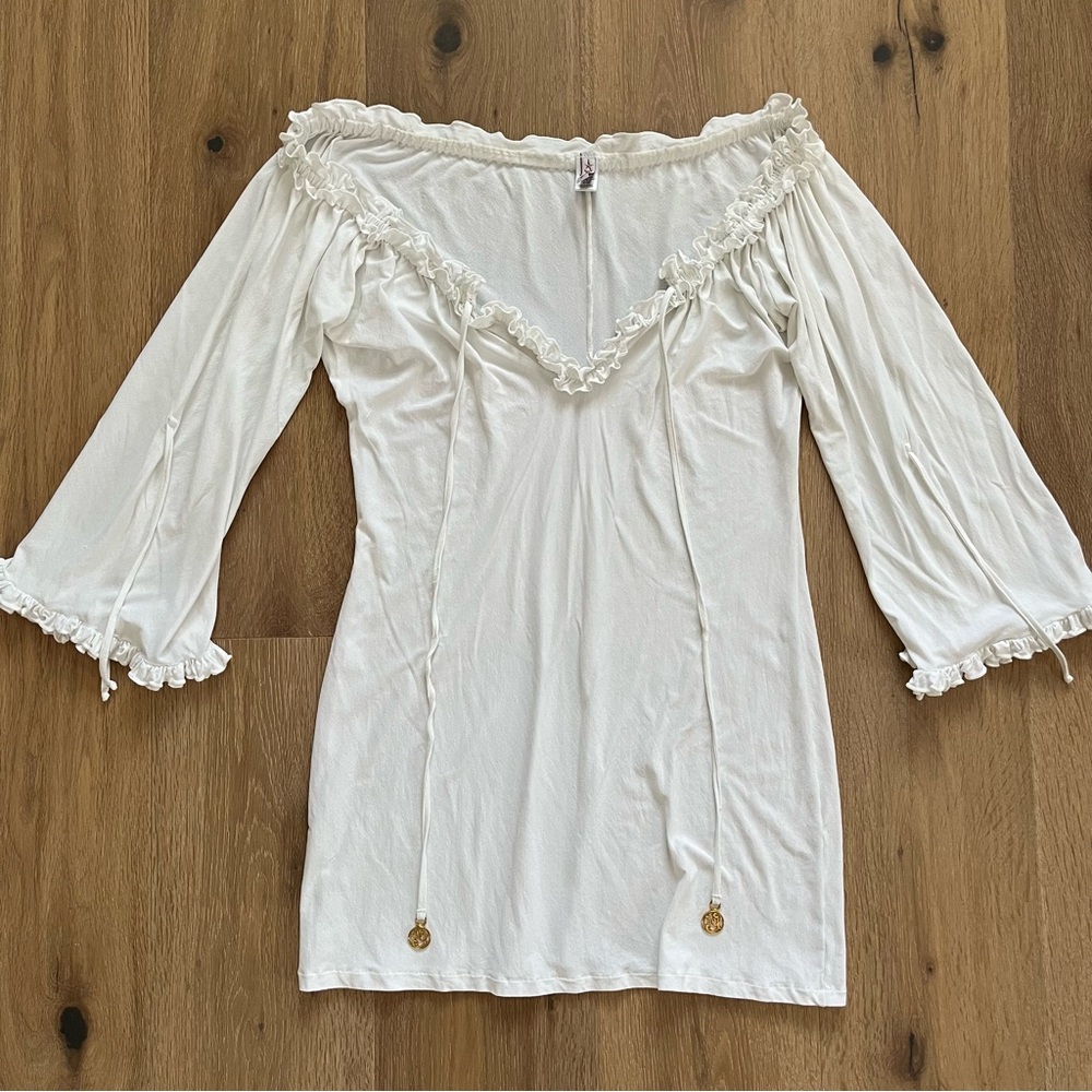 Luli Fama White Bikini Cover-up